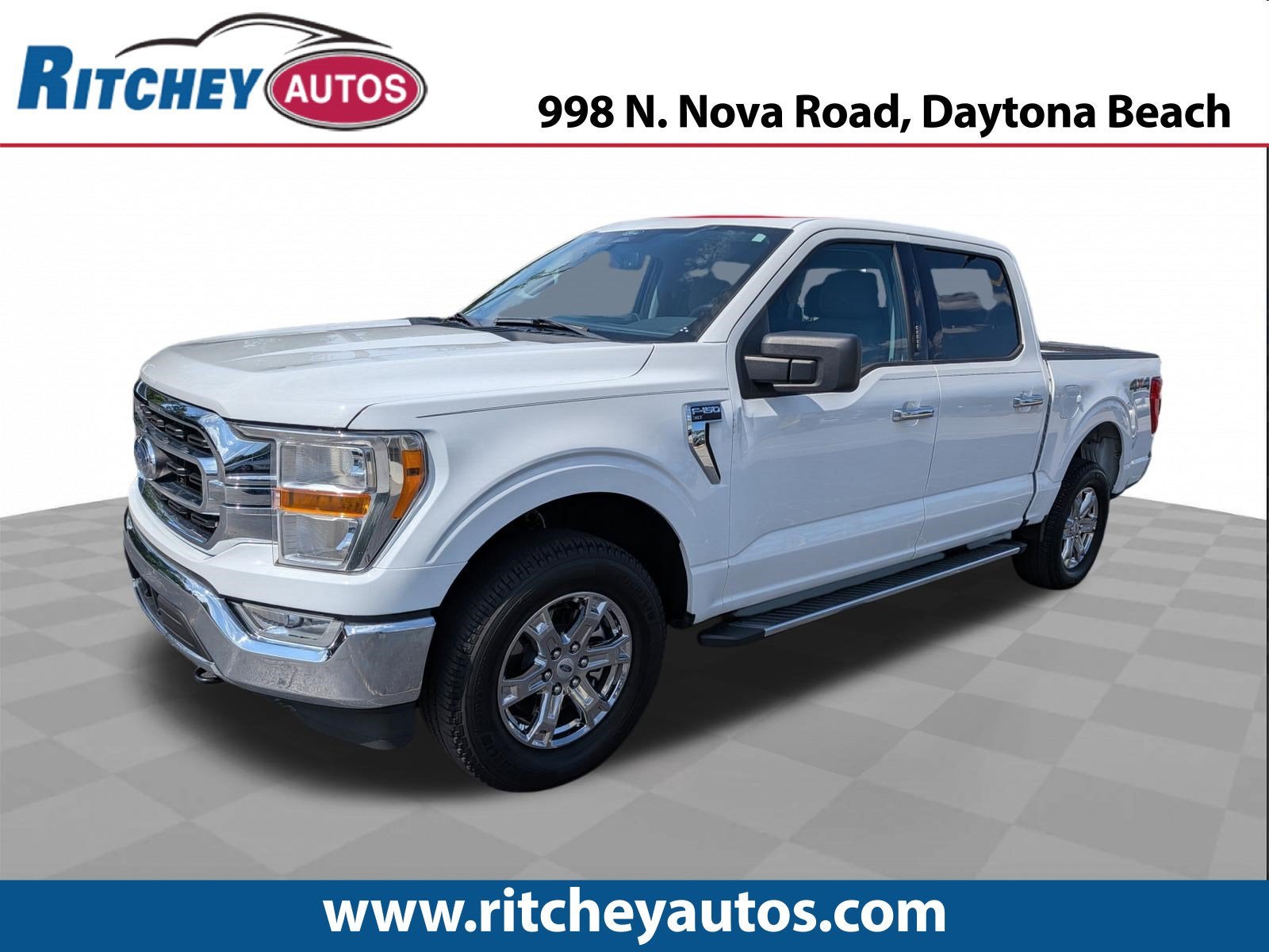 2022 Ford F-150 XLT in White — front three-quarter view