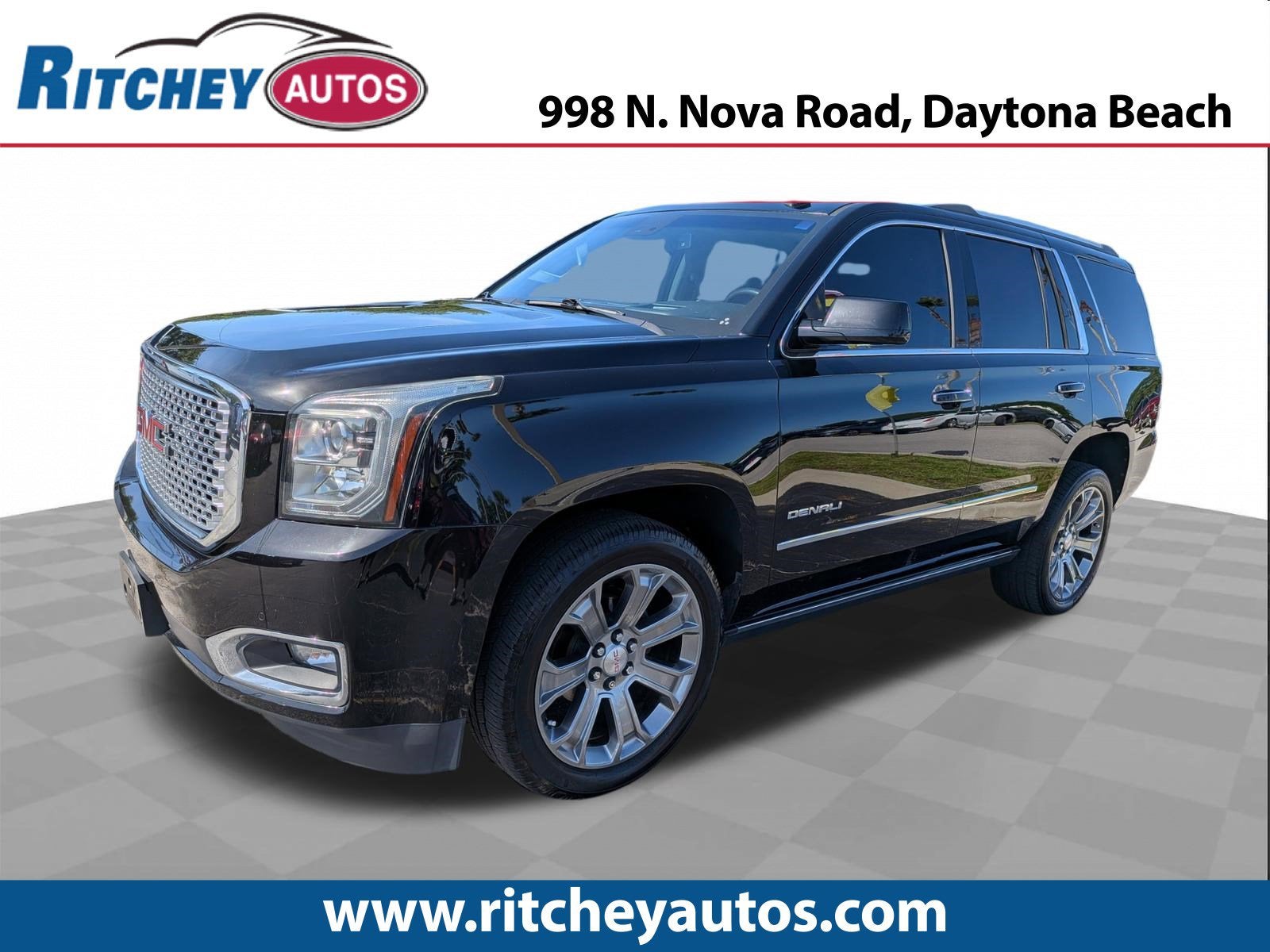 2017 GMC Yukon Denali in Onyx Black — front three-quarter view