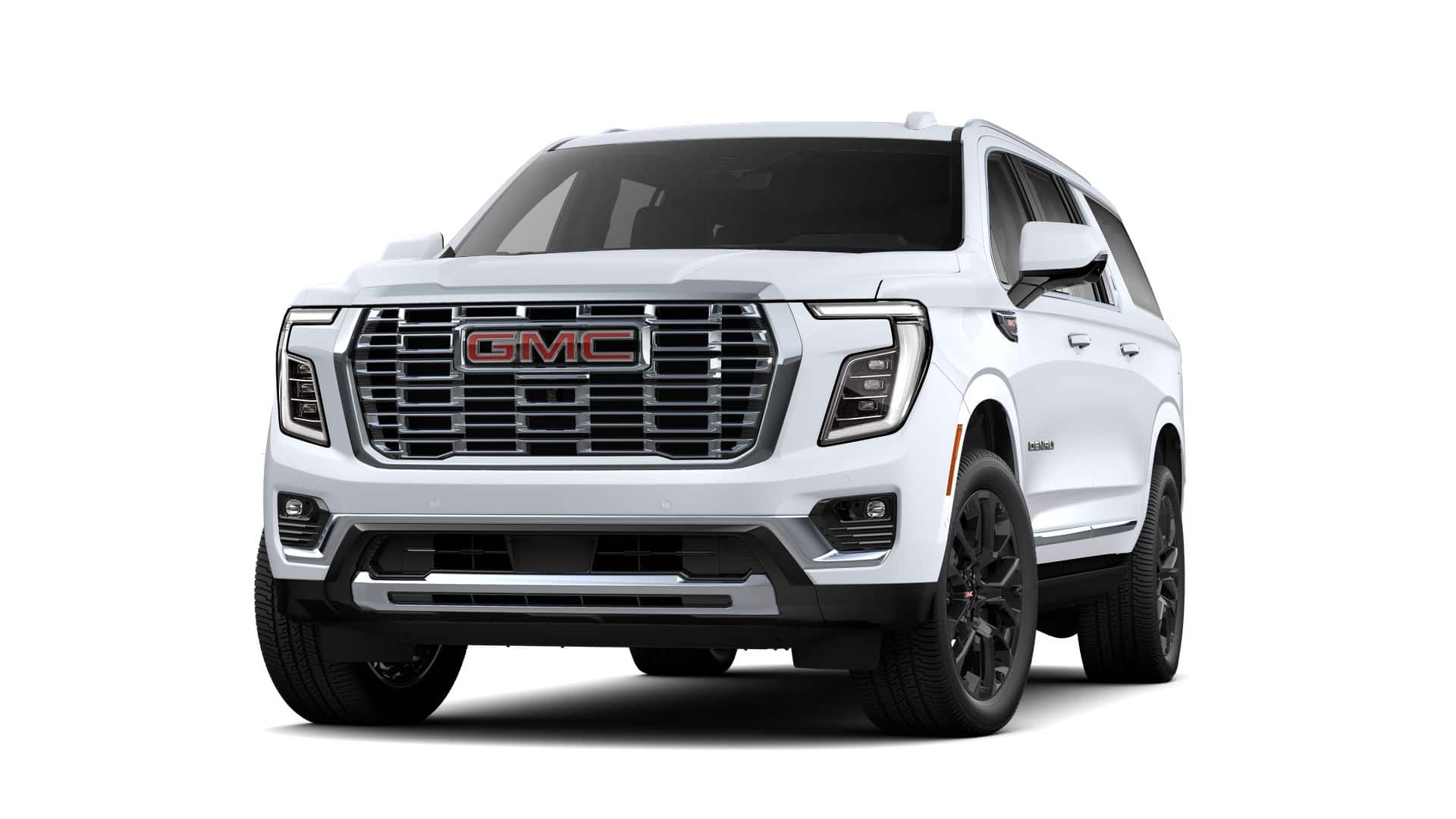 2026 GMC Yukon XL Denali in Glacier White Tricoat — front three-quarter view