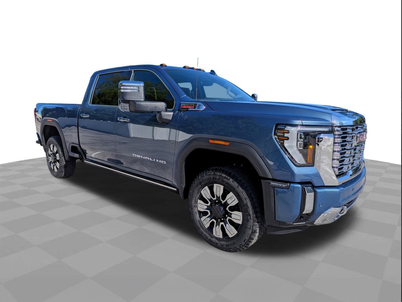 2026 GMC Sierra 2500 HD Denali in Downpour Metallic — front three-quarter view