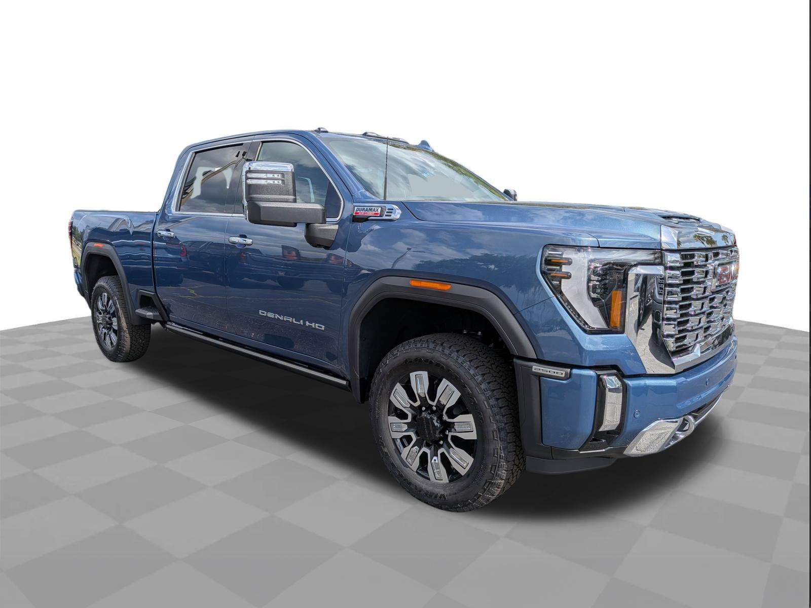 2026 GMC Sierra 2500 HD Denali in Downpour Metallic — front three-quarter view