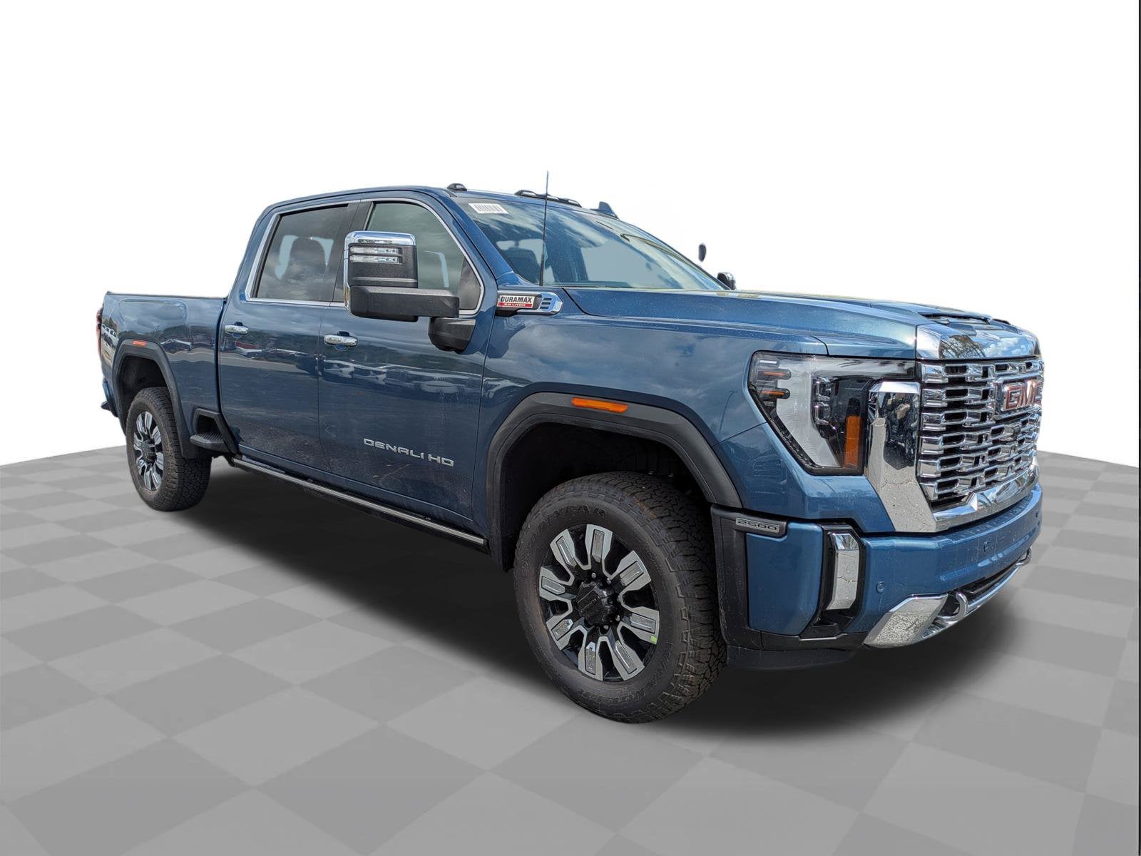 2026 GMC Sierra 2500 HD Denali in Downpour Metallic — front three-quarter view