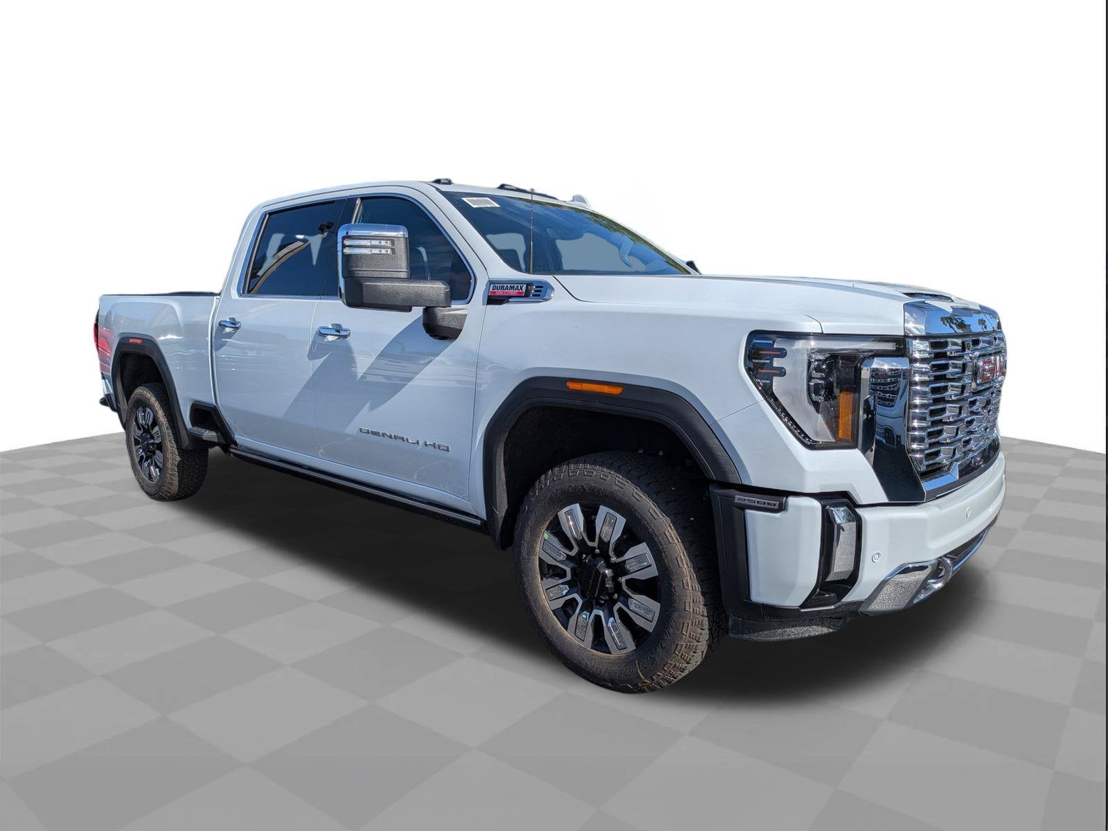 2026 GMC Sierra 2500 HD Denali in Glacier White Tricoat — front three-quarter view