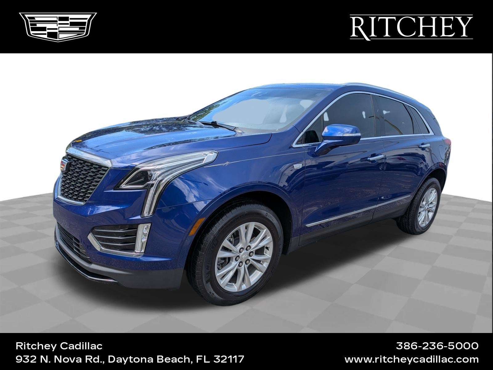 2023 Cadillac XT5 Luxury in Opulent Blue Metallic — front three-quarter view