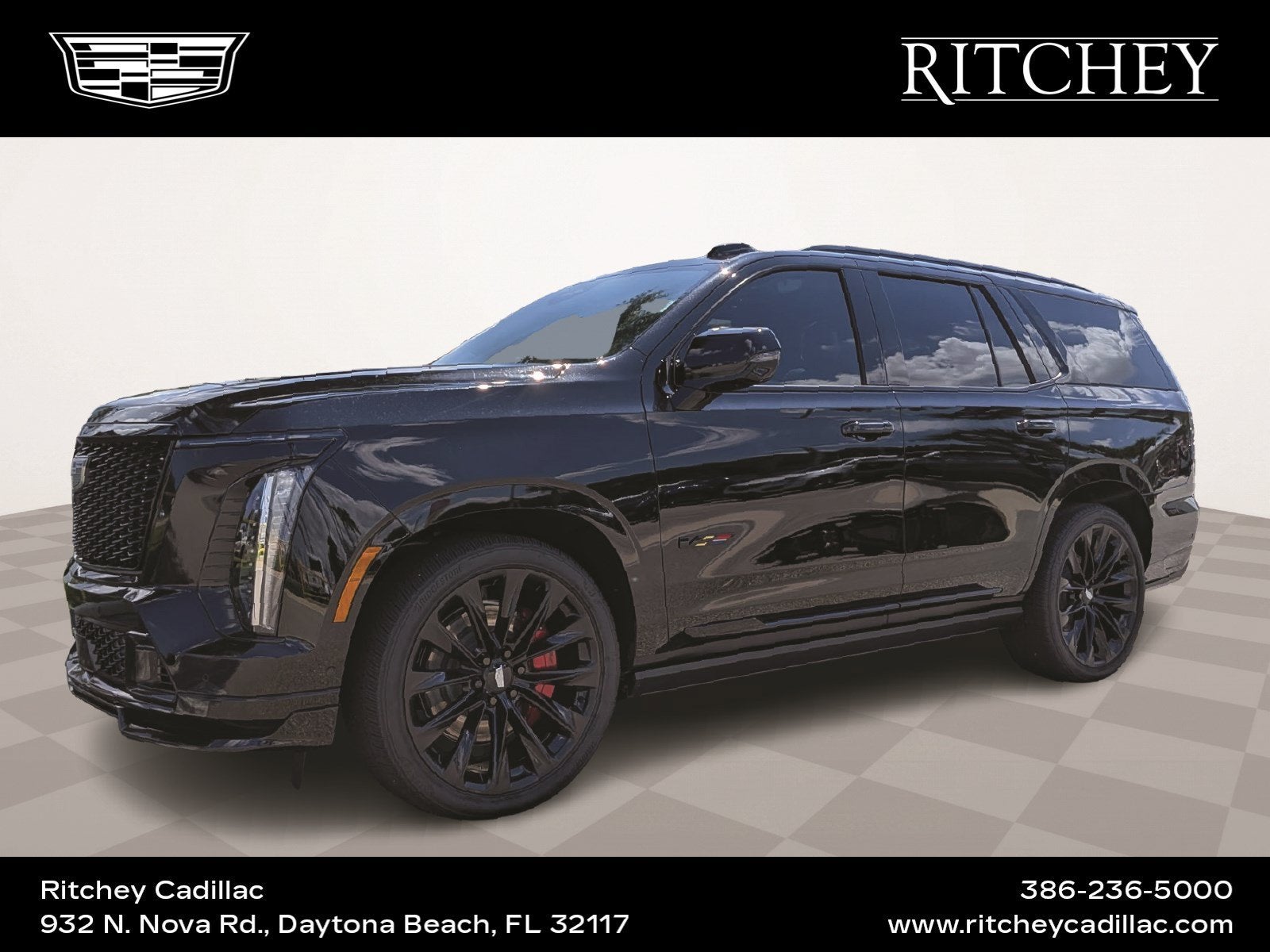 2025 Cadillac Escalade Escalade-V in Black Raven — front three-quarter view