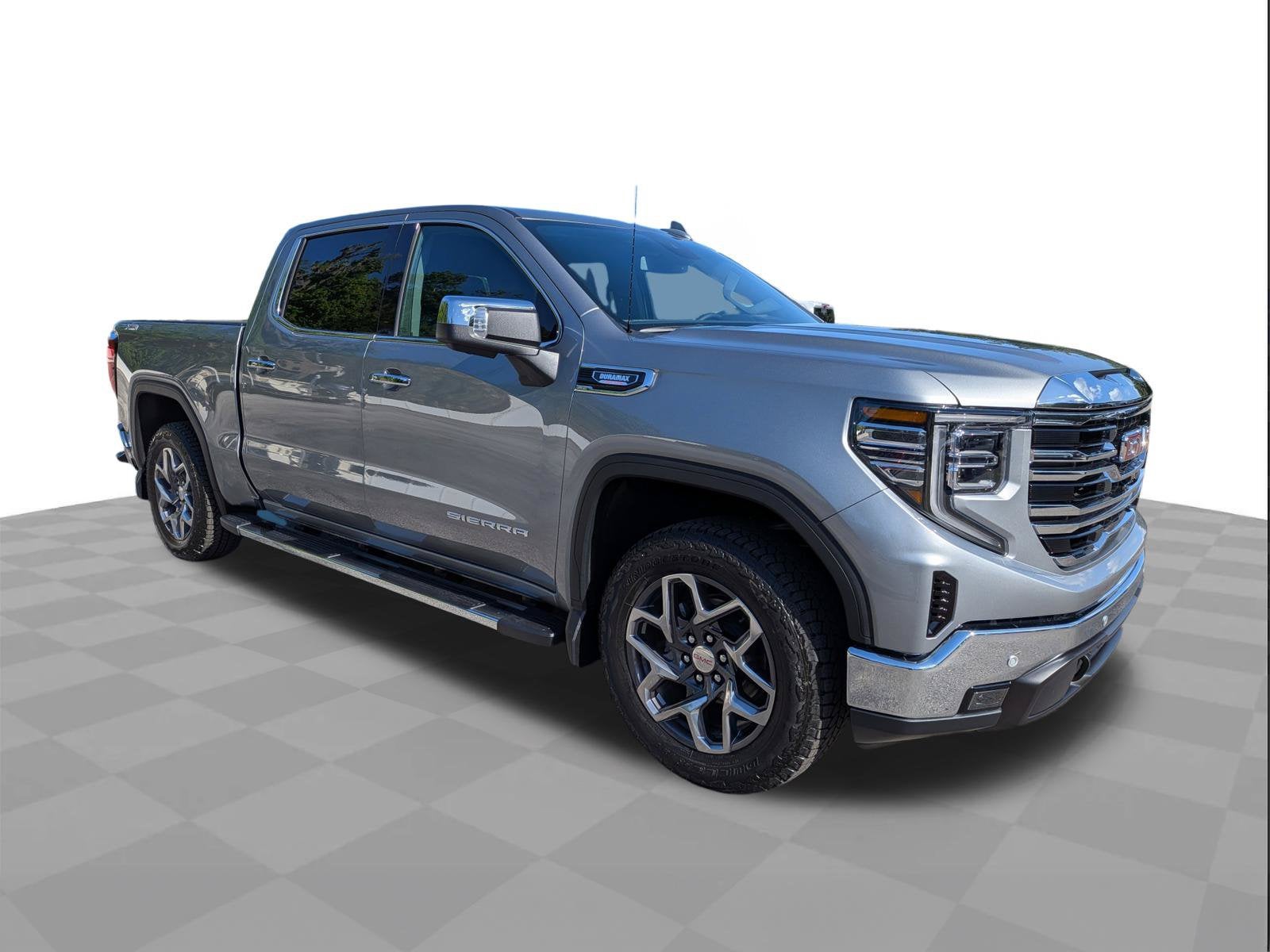 2026 GMC Sierra 1500 SLT in Sterling Metallic — front three-quarter view