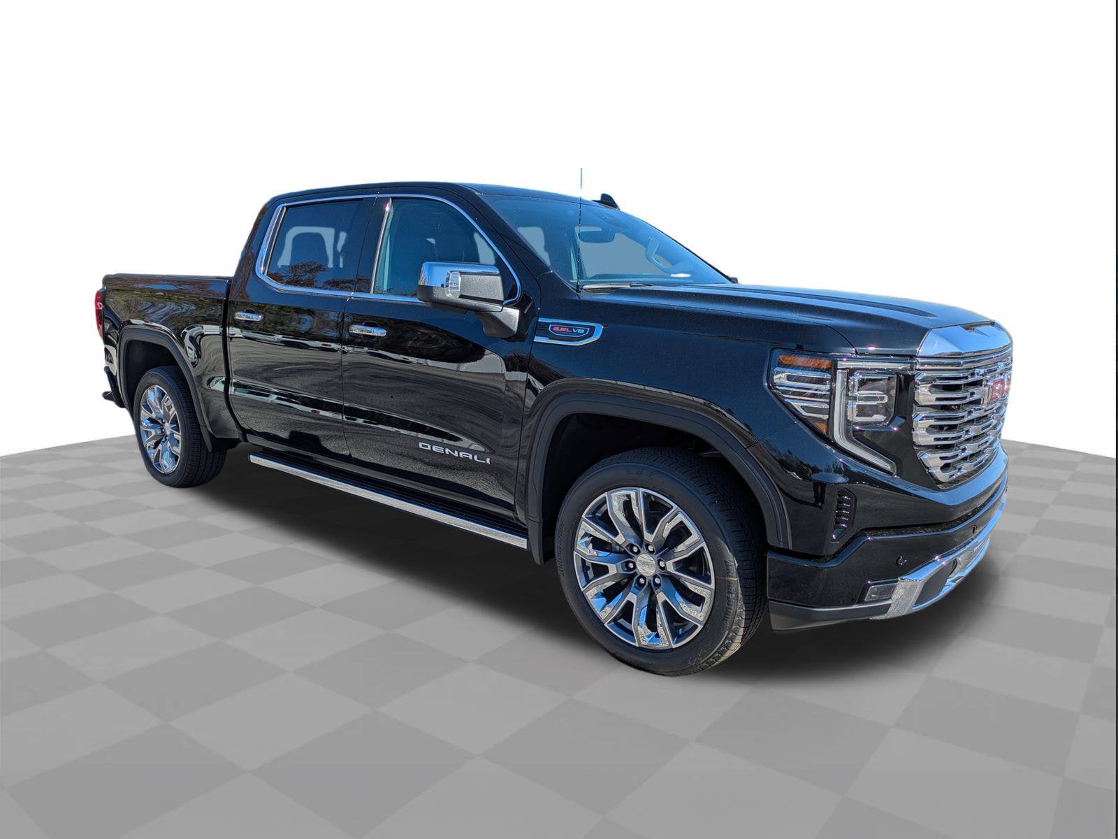 2026 GMC Sierra 1500 Denali in Onyx Black — front three-quarter view