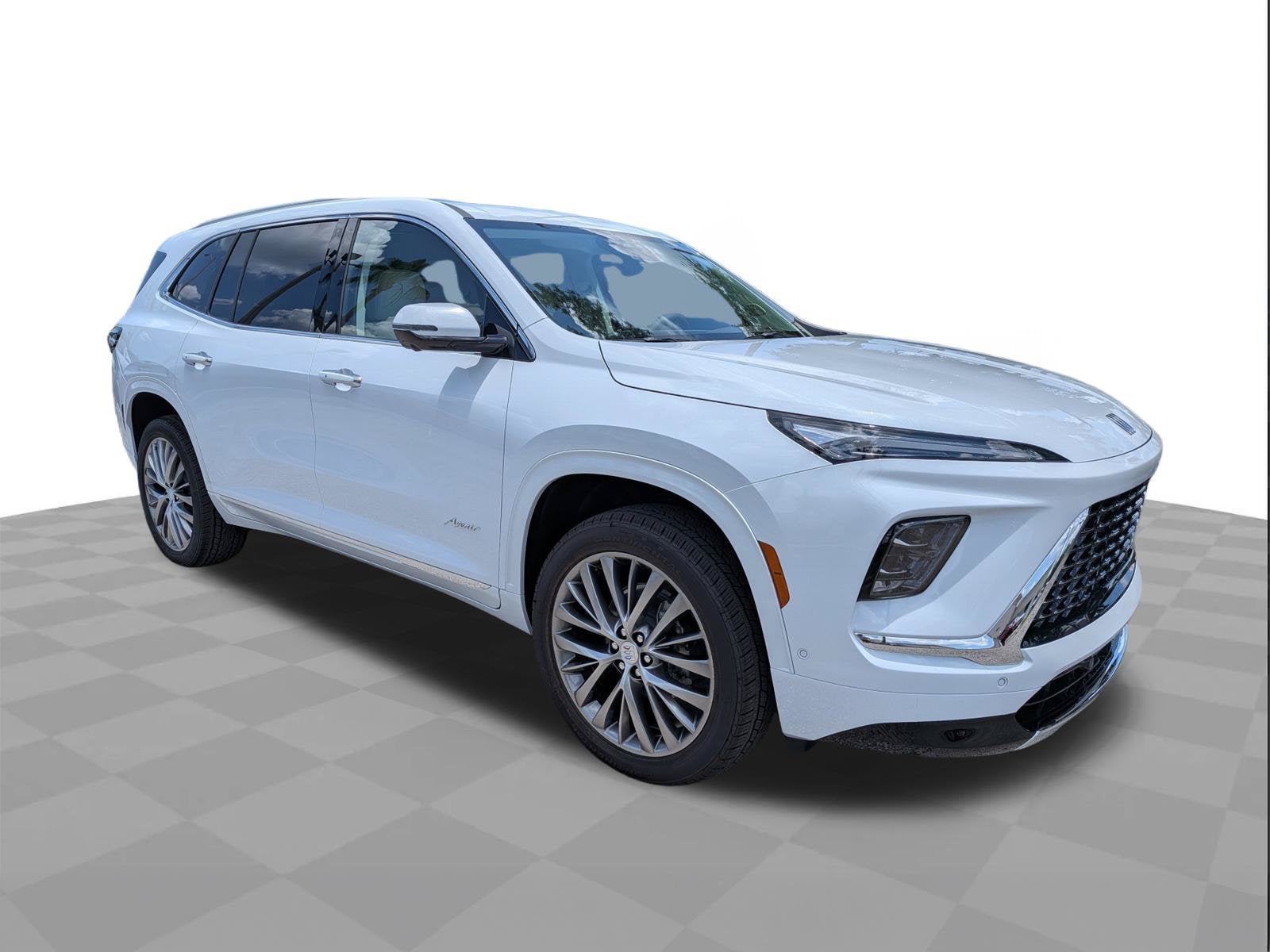 2026 Buick Enclave Avenir in Iridescent White Tricoat — front three-quarter view