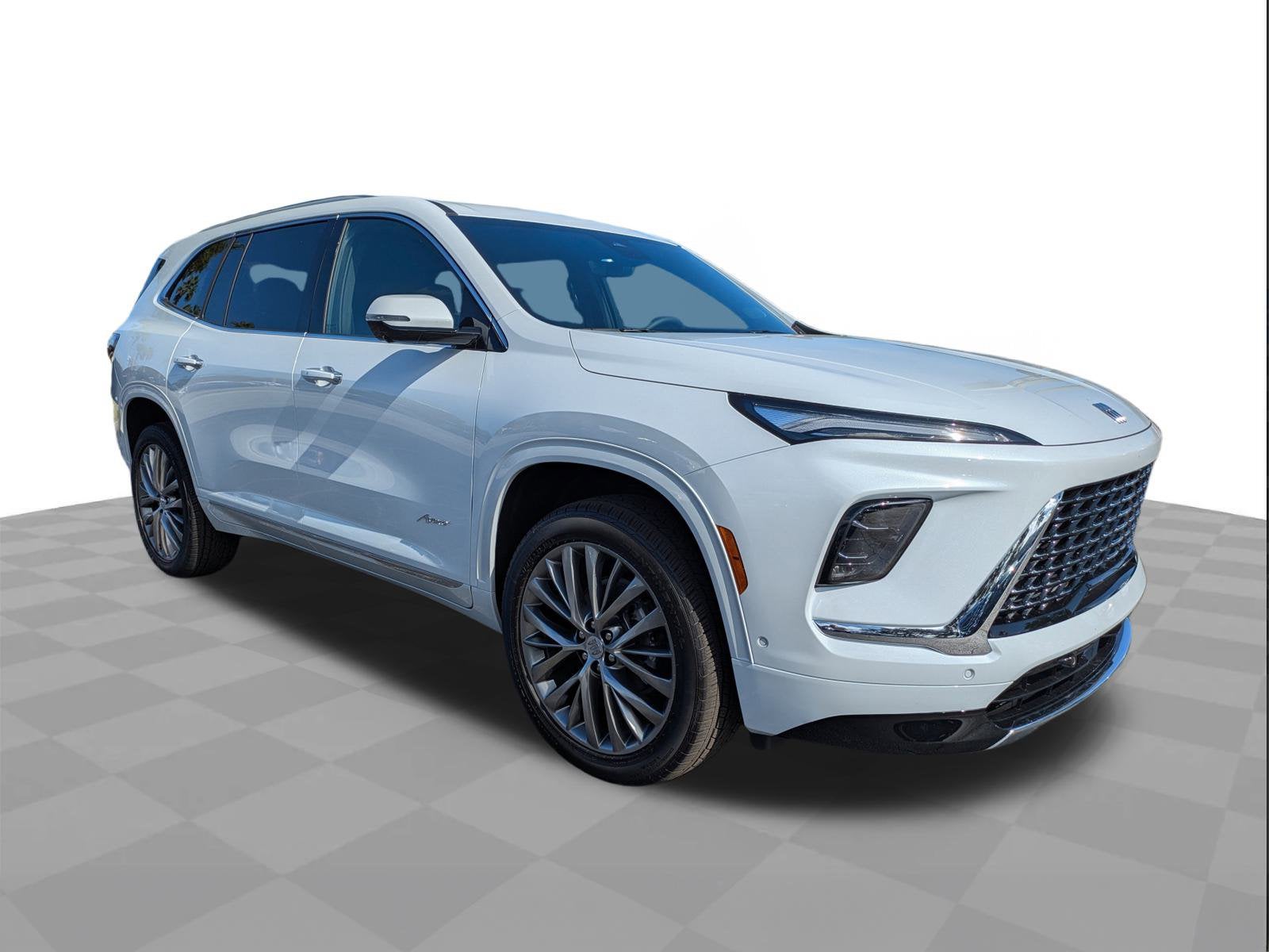 2026 Buick Enclave Avenir in Iridescent White Tricoat — front three-quarter view