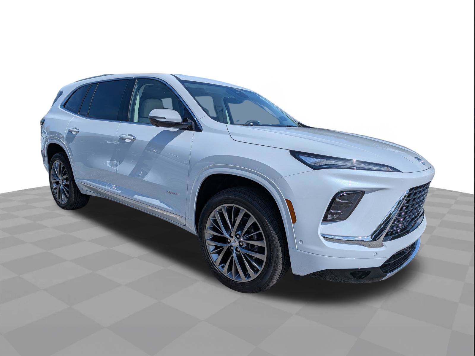 2026 Buick Enclave Avenir in Iridescent White Tricoat — front three-quarter view
