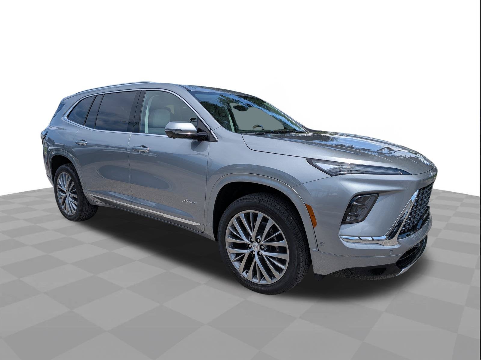 2026 Buick Enclave Avenir in Moonstone Gray Metallic — front three-quarter view
