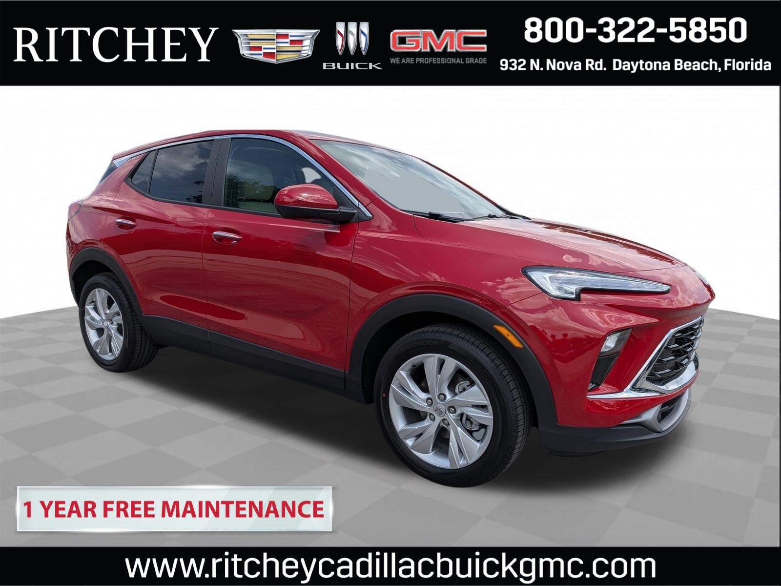2026 Buick Encore GX Preferred in Brilliant Red — front three-quarter view