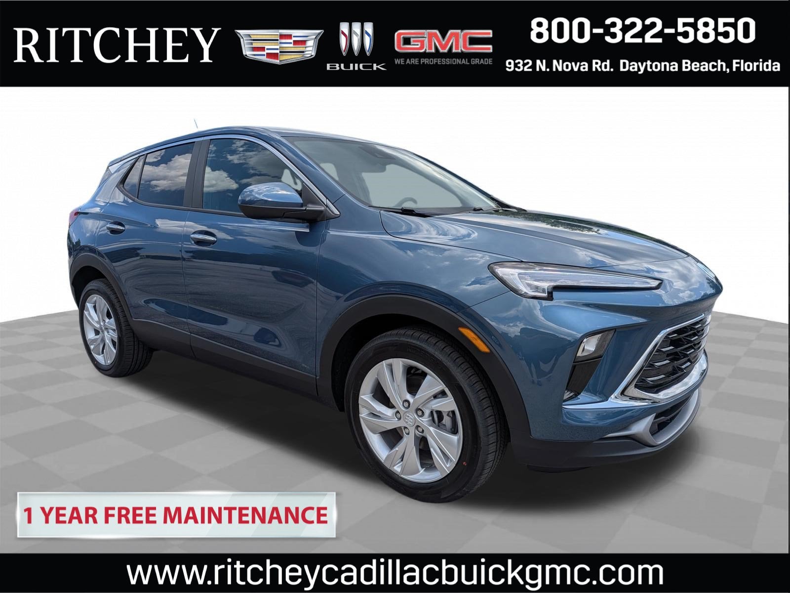 2026 Buick Encore GX Preferred in Ocean Blue Metallic — front three-quarter view