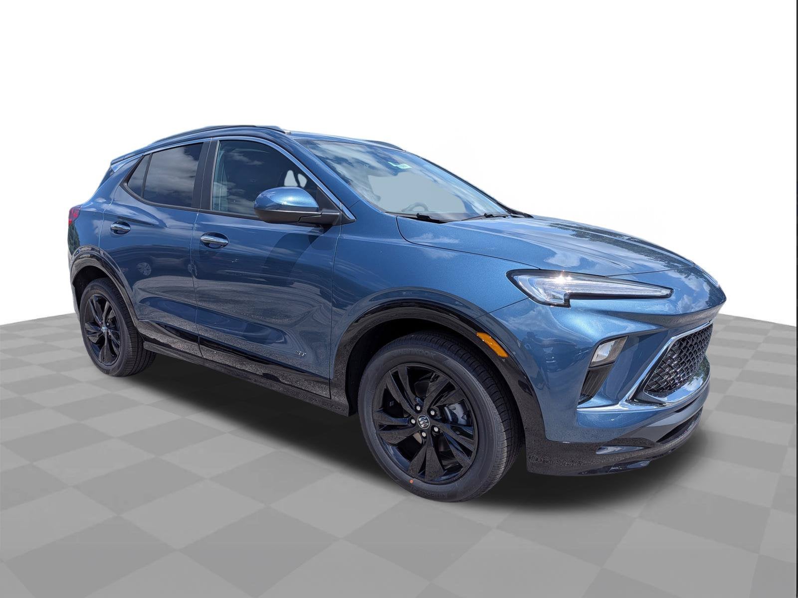 2026 Buick Encore GX Sport Touring in Ocean Blue Metallic — front three-quarter view